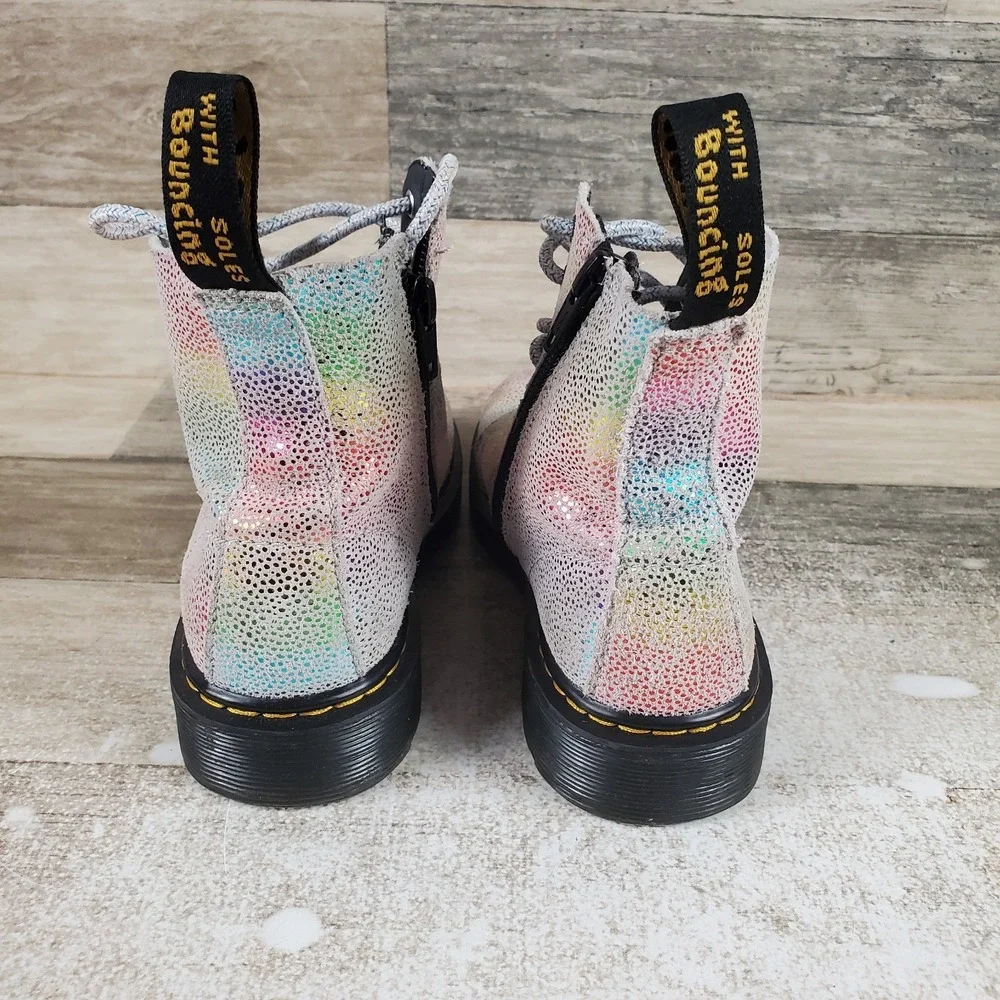 Dr. Martens Junior 1460 Pascal Kids Boots Sz 1 Multicolor Side Zip Ankle Booties